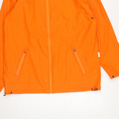 Rains Unisex Orange M Hooded Waterproof Rain Coat Jacket
