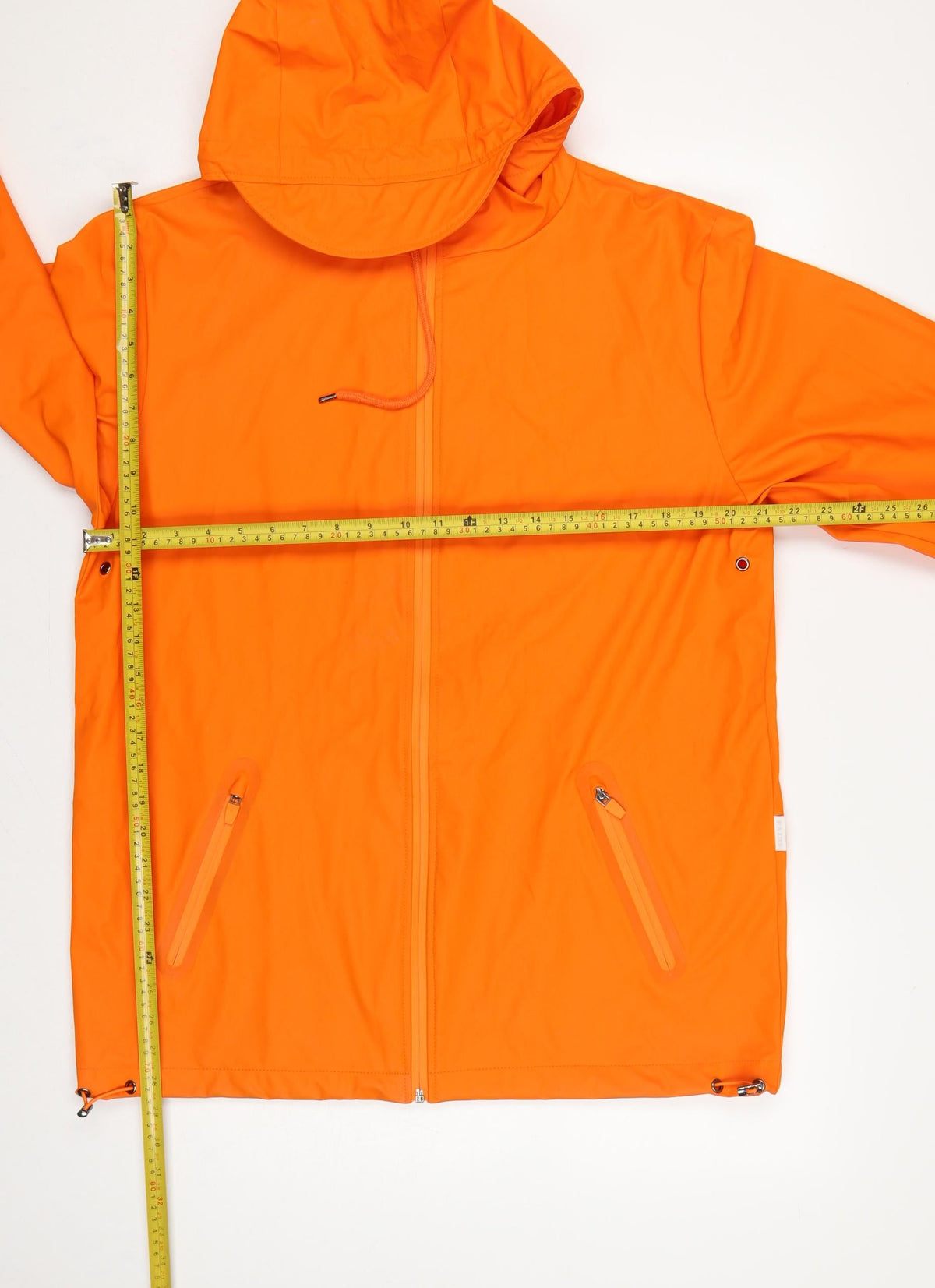 Rains Unisex Orange M Hooded Waterproof Rain Coat Jacket