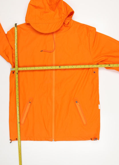 Rains Unisex Orange M Hooded Waterproof Rain Coat Jacket