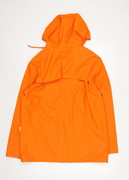 Rains Unisex Orange M Hooded Waterproof Rain Coat Jacket