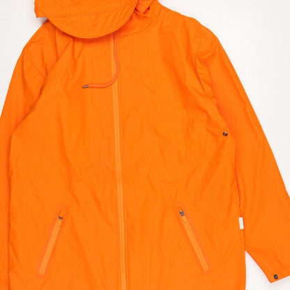 Rains Unisex Orange M Hooded Waterproof Rain Coat Jacket