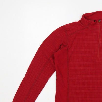 Lowe Alpine Women Red M 1/4 Zip Fleece Sweatshirt Hiking