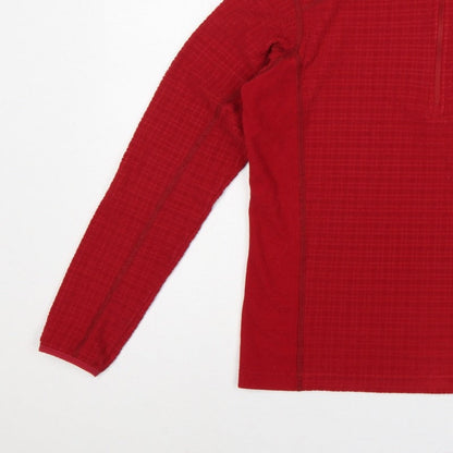 Lowe Alpine Women Red M 1/4 Zip Fleece Sweatshirt Hiking