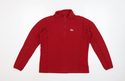 Lowe Alpine Women Red M 1/4 Zip Fleece Sweatshirt Hiking