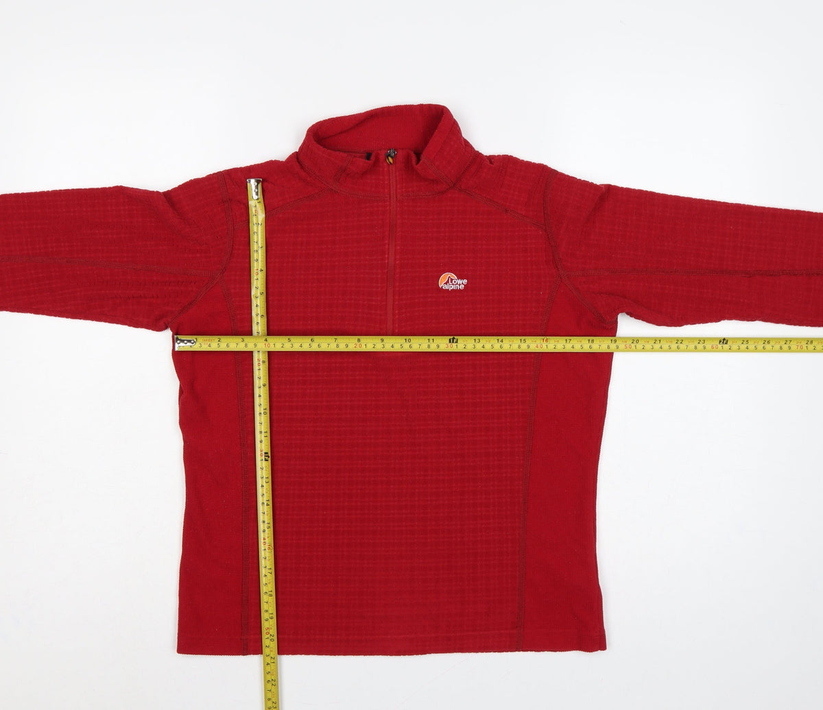 Lowe Alpine Women Red M 1/4 Zip Fleece Sweatshirt Hiking