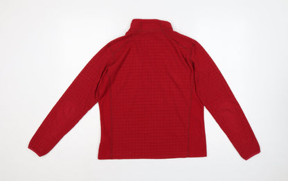 Lowe Alpine Women Red M 1/4 Zip Fleece Sweatshirt Hiking