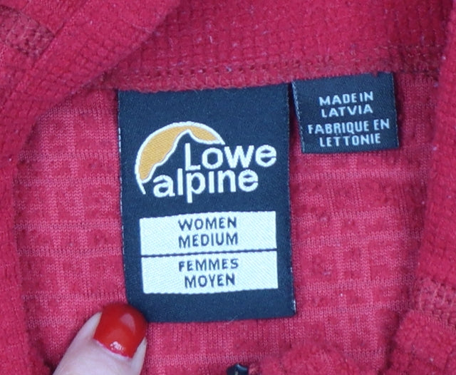 Lowe Alpine Women Red M 1/4 Zip Fleece Sweatshirt Hiking