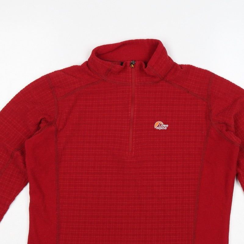 Lowe Alpine Women Red M 1/4 Zip Fleece Sweatshirt Hiking