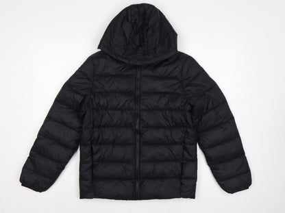 Marks and Spencer Boys Black 11-12 Years Hooded Puffer Jacket