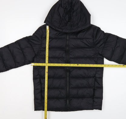 Marks and Spencer Boys Black 11-12 Years Hooded Puffer Jacket
