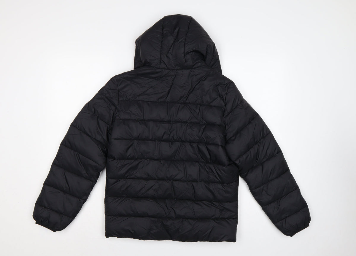 Marks and Spencer Boys Black 11-12 Years Hooded Puffer Jacket