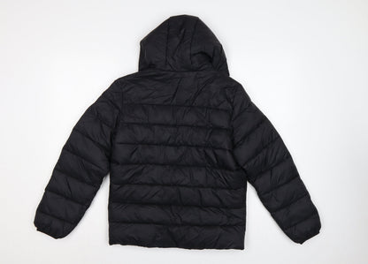 Marks and Spencer Boys Black 11-12 Years Hooded Puffer Jacket