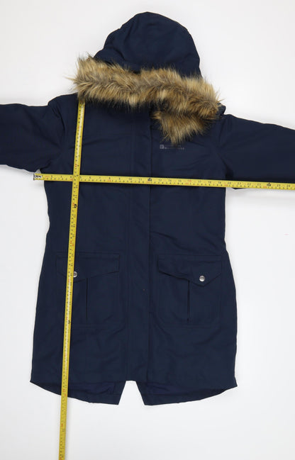 Mountain Warehouse Women’s Blue UK 10 Waterproof Faux Fur Trim Parka Coat