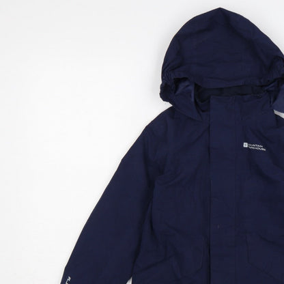 Mountain Warehouse Boys Blue 7-8 Years Waterproof Hooded Parka Jacket