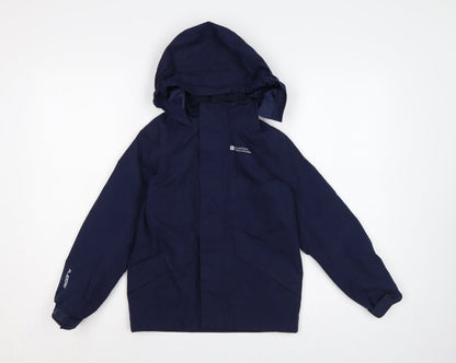 Mountain Warehouse Boys Blue 7-8 Years Waterproof Hooded Parka Jacket