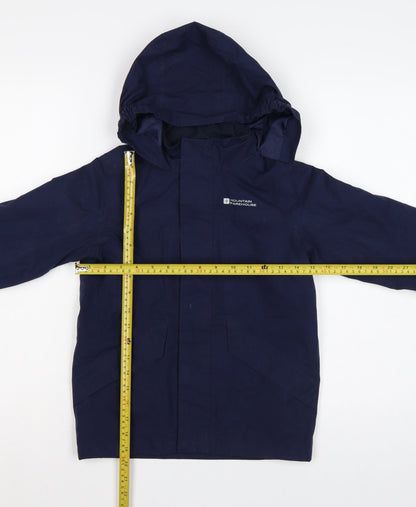 Mountain Warehouse Boys Blue 7-8 Years Waterproof Hooded Parka Jacket