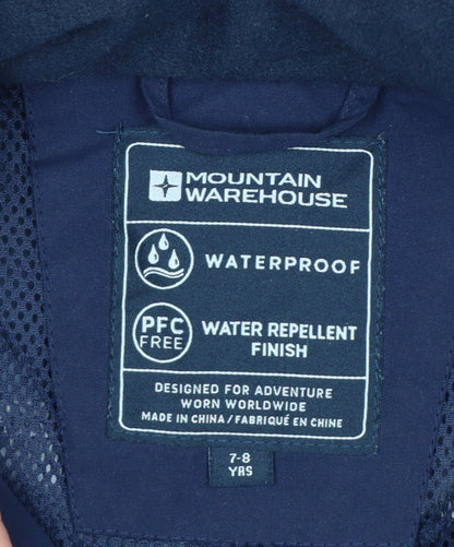 Mountain Warehouse Boys Blue 7-8 Years Waterproof Hooded Parka Jacket