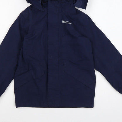Mountain Warehouse Boys Blue 7-8 Years Waterproof Hooded Parka Jacket