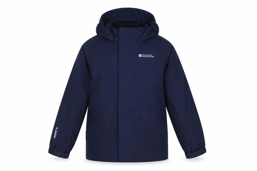 Mountain Warehouse Boys Blue 7-8 Years Waterproof Hooded Parka Jacket
