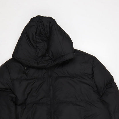Lands' End Women Black XL Hooded Down Puffer Jacket Quilted