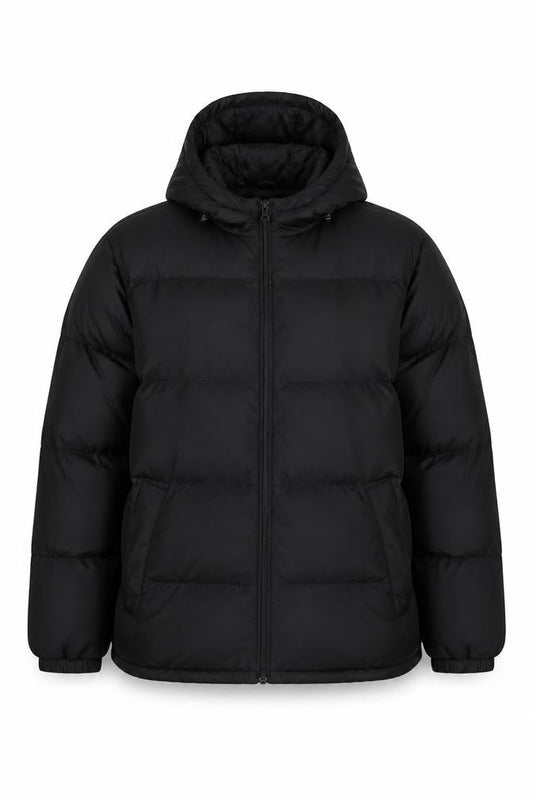 Lands' End Women Black XL Hooded Down Puffer Jacket Quilted