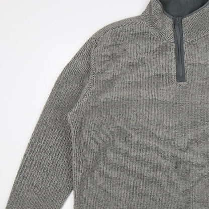 Ethic Storm Men’s Grey 2XL 1/4 Zip Fleece Pullover Sweatshirt