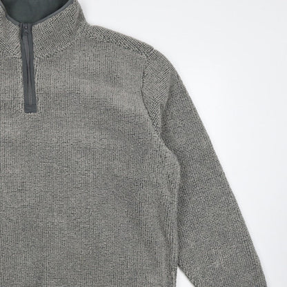 Ethic Storm Men’s Grey 2XL 1/4 Zip Fleece Pullover Sweatshirt