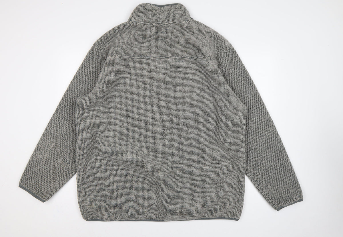 Ethic Storm Men’s Grey 2XL 1/4 Zip Fleece Pullover Sweatshirt