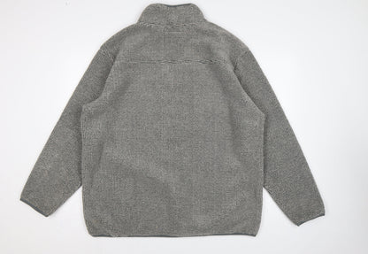 Ethic Storm Men’s Grey 2XL 1/4 Zip Fleece Pullover Sweatshirt