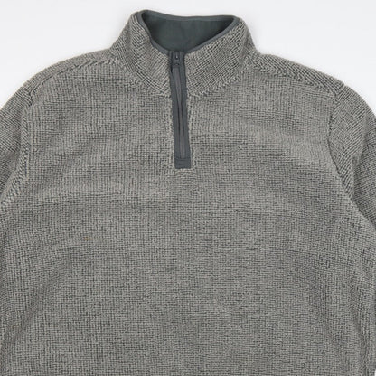 Ethic Storm Men’s Grey 2XL 1/4 Zip Fleece Pullover Sweatshirt