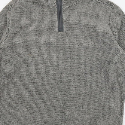 Ethic Storm Men’s Grey 2XL 1/4 Zip Fleece Pullover Sweatshirt