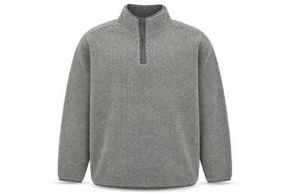 Ethic Storm Men’s Grey 2XL 1/4 Zip Fleece Pullover Sweatshirt