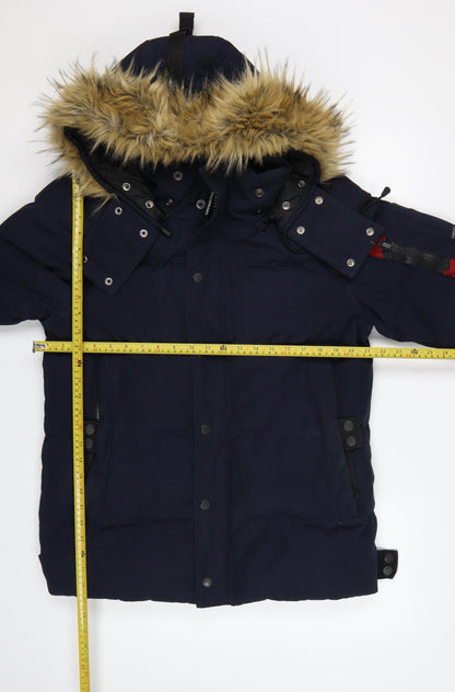 Superdry Men’s Navy M Premium 9010 Down Fur Hood Parka Jacket