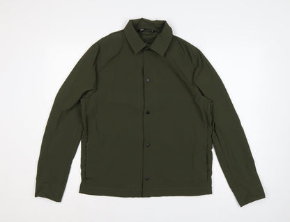 Zara Men's Khaki Green M Basic Jacket Lightweight Snap Fasten