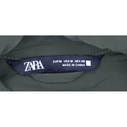 Zara Men's Khaki Green M Basic Jacket Lightweight Snap Fasten