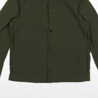 Zara Men's Khaki Green M Basic Jacket Lightweight Snap Fasten