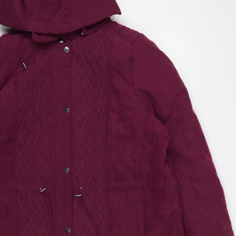 Bonmarché Women’s Purple Size 22 Hooded Parka Coat Insulated Mid-Length