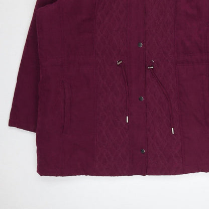 Bonmarché Women’s Purple Size 22 Hooded Parka Coat Insulated Mid-Length