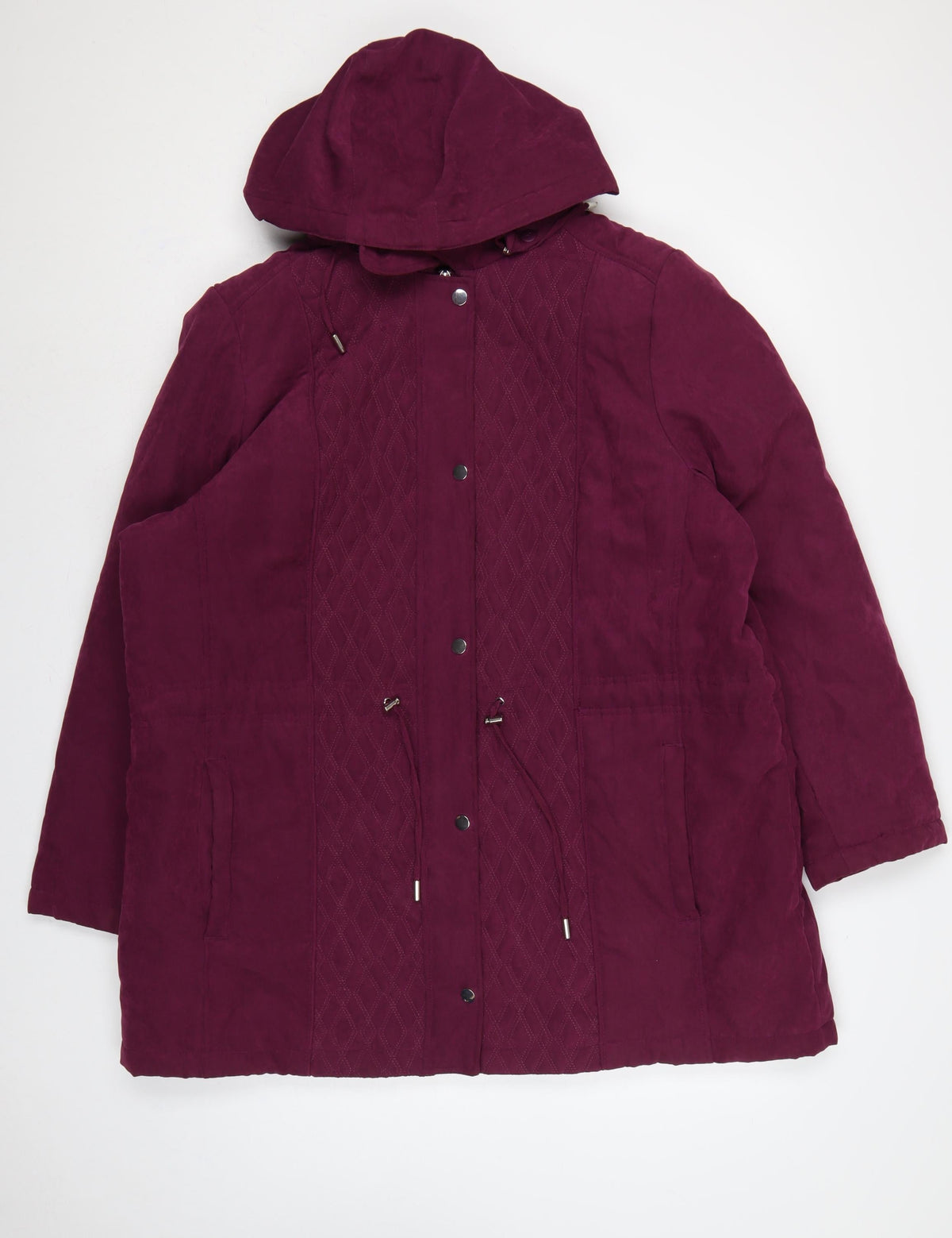 Bonmarché Women’s Purple Size 22 Hooded Parka Coat Insulated Mid-Length