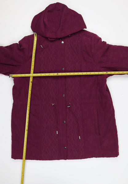 Bonmarché Women’s Purple Size 22 Hooded Parka Coat Insulated Mid-Length