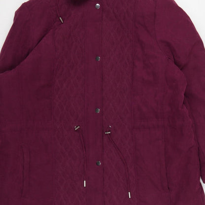 Bonmarché Women’s Purple Size 22 Hooded Parka Coat Insulated Mid-Length