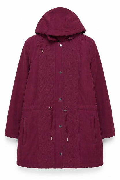 Bonmarché Women’s Purple Size 22 Hooded Parka Coat Insulated Mid-Length