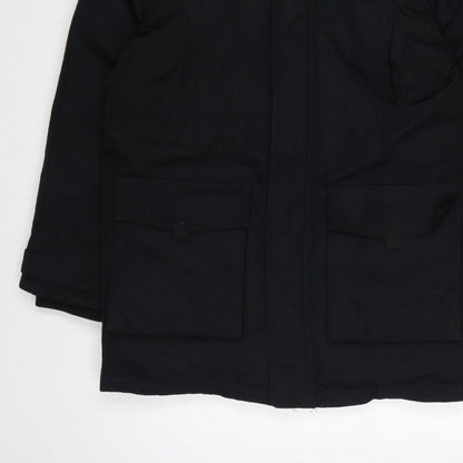 Timberland Teens Black XS Hooded Parka Coat Insulated Logo
