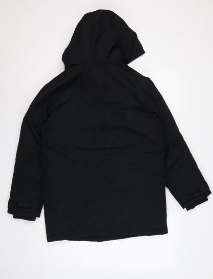 Timberland Teens Black XS Hooded Parka Coat Insulated Logo
