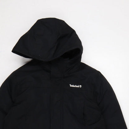 Timberland Teens Black XS Hooded Parka Coat Insulated Logo