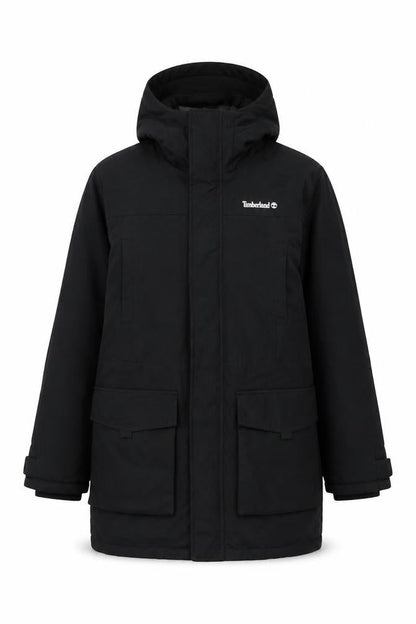 Timberland Teens Black XS Hooded Parka Coat Insulated Logo