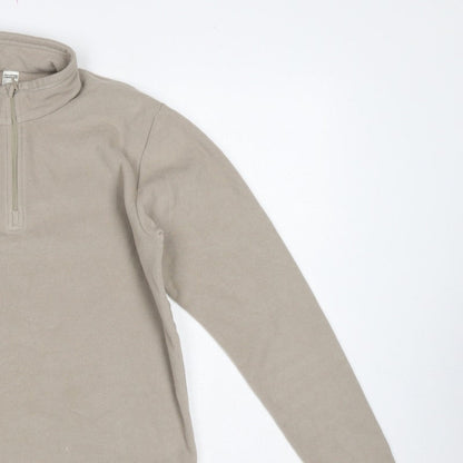 Quechua Boys Beige 14 Years Fleece 1/4 Zip High Neck Sweatshirt