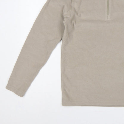 Quechua Boys Beige 14 Years Fleece 1/4 Zip High Neck Sweatshirt