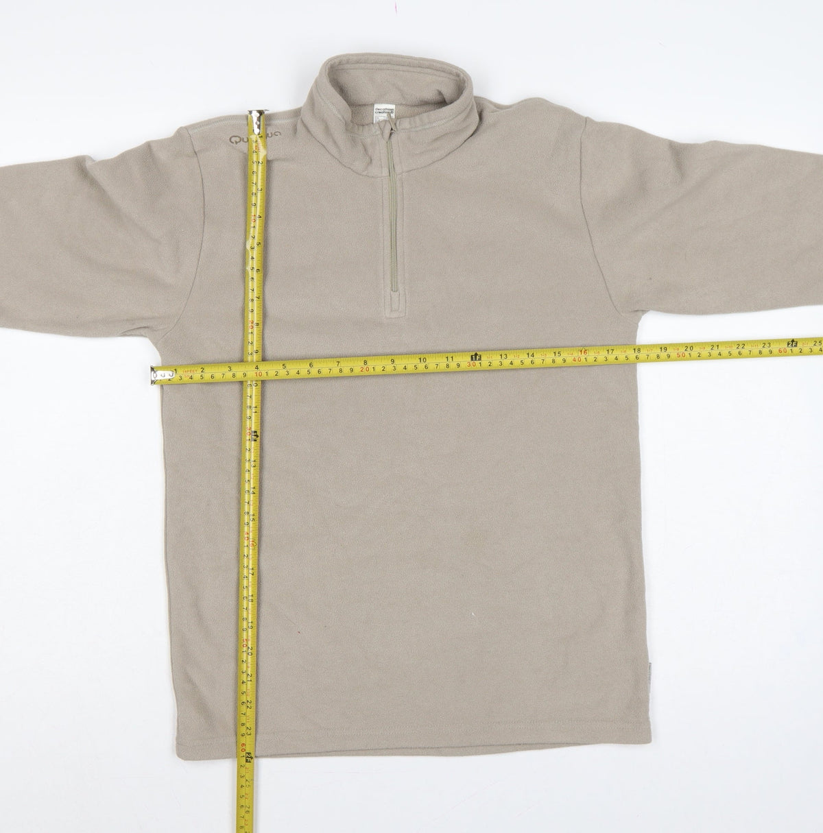Quechua Boys Beige 14 Years Fleece 1/4 Zip High Neck Sweatshirt
