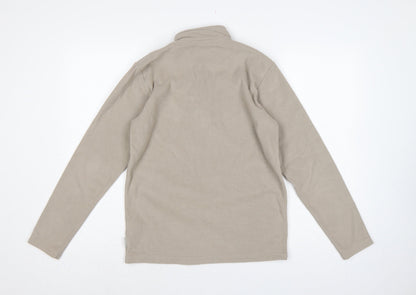 Quechua Boys Beige 14 Years Fleece 1/4 Zip High Neck Sweatshirt